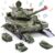 Cute Stone Military Vehicles Sets, Battle Tank Toy with Realistic Light and Sound, Rotating Turret, 4 Pack Mini Alloy Die-cast , Soldier Army Men, Great Military Toys Gift for Kids Boys,Girls