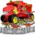 Dinosaur Toys Transport Truck Playset for Kids, Red Tyrannosaurus Vehicle Carrier Truck Toys for 3 4 5 6 7 Years Old Kids, T-Rex Car Toy with 6 Dino Figures & Fences, Gift for Toddlers Boys Girls