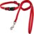 Dog Collar and Leash Set, Nylon Collar and Leash for Dogs Classic Solid Colors for Small Medium Large Dogs (XS, Collar 8-12″, 3/8″, Red)