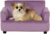 Dog Sofas and Chairs for Small Size Pet/Sturdy Wooden Frame Pet Sofa/Smooth Velvet Dog Sleeping Bed/Classical Design Upholstered Pet Bed/Durable Cat Sofa for Small Animal Rest Using (Purple)