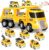 Dreamon 6 in 1 Construction Toys Set, Transport Carrier Truck Toy with Sound Light, 6 Friction Power Diecast Trucks Toys Car, Gift for Toddlers Boys 3 4 5 6