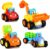 Dreampark 4 Pack Friction Powered Cars, Construction Vehicles Toy Set Push and Go Play Dump Truck Cement Mixer Bulldozer Tractor for 2 3 4 Year Old Kids, Early Educational Cartoon Gift for Toddlers