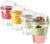 EYNEL 4 Pcs On The Go Cereal Yogurt Cups with Lids and Spoon, Overnight Oats Container, Reusable Parfait Plastic Milk Jar Breakfast Crunch Granola Oatmeal Smoothie Snack Prep Bowl To Take Along