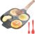 Egg Frying Pan, Pancake Pan with Lid Nonstick 4 Cups Fried Egg Pan Aluminium Alloy Cooker for Breakfast, Suitable for Gas Stove & Induction Cooker