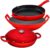 Enameled Cast Iron 3 Piece Bundle Gift Set, 3.8qt. Braiser Pan, 12 inch Skillet & 3qt. Balti Dish, Cookware Set