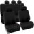 FH Group Car Seat Covers Full Set Cloth – Universal Fit, Automotive Seat Covers,Low Back Front Seat Covers,Airbag Compatible,Split Bench RearSeat,Washable Car SeatCover for SUV,Sedan,Van Black