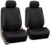 FH Group PU002BLACK102 Black Faux Leather Front Bucket Seat Cover, Set of 2 (Airbags Ready)