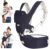 FRUITEAM 6-in-1 Baby Carrier, Baby Hip Carrier, One Size Fits All – Adapt to Newborn (Navy)