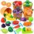 Fegalop Play Food Montessori Toys Color Sorting Set, Cutting Play Food, Fruits and Vegetables Toy, 35 Piece Set, Toddlers Pretend Play Educational Toys Birthday Gifts for Boys Girls