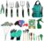 Finderomend Garden Tools Set 49 Pcs Heavy Duty Gardening Kit with Extra Succulent Tools Set Pruner, Weeder, Trowel, Transplanter, Hand Fork, Hand Rake, Plant Rope etc. Gardening Gifts for Women and Men