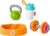 Fisher-Price Baby Biceps Gift Set, 4 fitness-themed baby toys with wearable costume bib, rattle and teether for babies ages 3 months and older