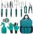 FiveJoy Garden Tool Set, 11 Piece Aluminum Alloy Steel Hand Tool Starter Kit with Garden Bag, Outdoor Tool, Heavy Duty Gardening Work Set with Ergonomic Handle, Gardening Tools for Women and Men