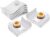 Flexzion Ceramic Egg Holder Cup – 6-Piece Hard Boiled Egg Holder & Soft Boiled Egg Holder Set, White Coddled Egg Cup, Stable & Stackable Modern Wave Style Egg Serving Dish with Base