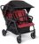 Foundations Gaggle Odyssey 4 Seat Quad Stroller with UV-Protecting Stroller Canopy and Bench Seats, 5 Point Harness for Added Safety, Foot Brake, Shock Absorbing All Terrain Tubeless Wheels (Red/Black)