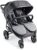 Foundations Gaggle Roadster Double Stroller, 2 Seat Stroller for Toddlers with Stroller Canopy, 5 Point Black Harness Safety Restraint System, Portable Stroller (Black/Gray)