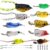 Funzhan Fishing Topwater Lures Frog Swimbaits Soft Silicone Plastics Bionic Floating Baits Weedless Design for Bass Trout Crappie Flounder Saltwater Freshwater Kit