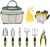 G-BAR Gardening Tool Kit Heavy Duty kit Gardening Set Tools Garden Gloves Garden Planting,Weeding, Trimming, Loosening, Transplanting … Gardening Hand Tools Kit with Storage Bag (9-Pieces, Yellow)