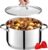 GOURMEX 6L Induction Casserole | Stainless Steel Pot with Glass Cookware Lid | Interior Measurement Markings | Compatible with All Heat Sources | Dishwasher Oven Safe (6L Pot)