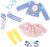 Glitter Girls – Cotton Candy Outfit – Ruffle Skirt & Hot Air Balloon Shirt – Heart Glasses, High Socks, Hair Bow – 14-Inch Doll Clothes & Accessories – 3 Years + – Spun Sugar Fun!