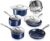 Granitestone Blue Pots and Pans Set, 10 Pc Non Stick Cookware Set, Long Lasting Nonstick Kitchen Set with Pot Set & Pan Set, Ultra Durable, Stay Cool Handles, Oven & Dishwasher Safe, 100% Toxin Free