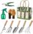 Grenebo Garden Tools: 9-Piece Heavy Duty Gardening Tools with Pruning Shears & Large Garden Tote, Rust-Proof Tools Set for Gardening, Ideal Gardening Gifts for Women & Birthday Gifts for Mom