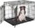 HCY Dog Cage Dog Crate Dog Kennel Folding Metal Pet Crate for Small/Medium/Large Dogs 42 Inch Double Doors Puppy Kennel with Divider Panel Indoor Outdoor Travel Use(Black)