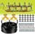 HIRALIY 98ft Drip Irrigation Kit Garden Watering System for Plant, Drip System for The Veggie Garden, Automatic Irrigation System for The Patio Flower, 1/4″ Drip tubing and Brass Adapter