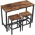 HOOBRO Bar Table Set, 47.2” Rectangular Kitchen Pub Dining Coffee Table and 2 Bar Stools, 3-Piece Dining Table Set for Kitchen Living Room, Dining Room, Sturdy Metal Frame, Rustic Brown BF52BT01