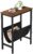 HOOBRO Side Table, Narrow End Table with Magazine Holder Sling, 48 x 24 x 61 CM Industrial Nightstand for Small Spaces, Wood Look Accent Furniture with Metal Frame, Rustic Brown BF41BZ01