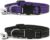 HUIMALL 2 Pack Cat Collar with Bell, Reflective Collars Adjustable Pet Kitten Necklace Purple Kitty Breakaway Buckle Nylon Safe Strap Fit All Domestic Cats and Small Pets black+purple