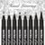 Hand Lettering Pens, 8 Size Black Fineliner Pens, Calligraphy Brush Pens Art Markers Set for Beginners Writing, Art Drawings,Artist Sketch, Technical,Signature, Water Color Illustrations