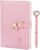 Heart Shaped Lock Diary with Key&Heart Diamond Pen Set,PU Leather Cover,A5,Journal Secret Notebook Gift for Women Girls (A5(8.5″*5.7″), Pink)