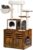 Heybly Cat Tree, Wood Litter Box Enclosure with Food Station, All-in-one Indoor Cat Furniture with Large Platform and Condo, Modern Style Cat Tower, Hammock, Rustic Brown HCT100SR