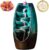 INONE Ceramic Incense Burner with 120 Cones, Waterfall Backflow Incense Holder, Aromatherapy Ornament, Zen Decor, Home Decor, Room Decor (Cyan)