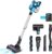 INSE Cordless Vacuum Cleaner with 2 Batt, Up to 80min Run time, Stick Handheld Vacume 10 in 1, Super Powerful Lightweight Quiet Rechargeable for Hardwood Floor Carpet Pet Hair Car Blue – S6P Pro