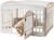 IRIS USA 24″ Exercise 4-Panel Pet Playpen with Door, Dog Playpen, Puppy Playpen, for Puppies and Small Dogs, Keep Pets Secure, Easy Assemble, Fold It Down, Easy Storing, Customizable, White