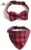 Imikoko 2 Pack of Bow Tie Cat Collar Bandana, Size Adjustable Plaid Cat Collars with Breakaway Bell – for Kitty Cats Puppy Dogs