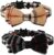 Imikoko Pet Pack of 2 Cat Collars,Adjustable Breakaway Cat Collar Designed with check pattern bowtie and sliver bell ,Bowknot Cute Necklace for Small Dogs and Cats Neck 7.8″-10.2″ (Black+Brown)