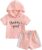 Infant Baby Boy Girl Clothes Print Short Sleeves Hoodie Sweatshirt Top Shorts 2pcs Outfits Set