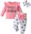 Infant Baby Girl Clothes Toddler Ladybug Print Ruffle Top+Long Pants Headband Outfits 3Pcs Set