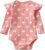 Infant Baby Girls Bodysuit Newborn Long Sleeve Clothes Jumpsuit Heart Print Ruffled Ribbed One Piece