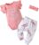 Infant Baby Girls Clothes Outfit Newborn Short Letter Print Top Romper Floral Pant Bow-knot Headband 3Pcs Clothing Set