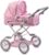 JC Toys | Berenguer Boutique | Deluxe Foldable Baby Doll Stroller with Canopy | Removable Carry Basket | Pink | Ages 3+