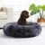 JOLLYVOGUE Anti-Anxiety Donut Dog Bed, Soft and Washable Calming Dog Bed for Dogs, Fluffy Faux Fur Plush Dog Bed with Slip-Resistant Bottom（Tie-dye Dark Grey, Small, Up to 20 lbs）