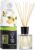 Jasmine Reed Diffuser w/Natural Essential Jasmine Oil 200ml – Fresh & Long Lasting Fragrance – Scented Reed Diffuser – Gift Set w/ 10 Bamboo Sticks – for Aromatherapy – SPA – Home