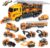 Jenilily Construction Toy Trucks Cars Mini Vehicle , Excavator Dump Truck Digger Forklift Toy Cars for 2 3 4 5 Year Old Boys Kids Enfant Age 3+