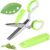 Joyoldelf Gourmet Herb Scissors Set – Master Culinary Multipurpose Cutting Shears with Stainless Steel 5 Blades, Safety Cover and Cleaning Comb for Cutting Cilantro Onion Salad (Green)