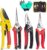 KOTTO 4 Packs Pruner Shears Garden Cutter Clippers, Stainless Steel Sharp Pruner Secateurs, Professional Bypass Pruning Hand Tools Scissors Kit with Storage Bag