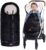 KZ Dotnz Winter Warm Stroller Footmuff, Waterproof Baby Stroller Bunting Bag, Cente and Botton Open for Easy in&Out, Universal Fit All Strollers, Pram, Black