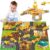 Kids Construction Vehicles Truck Toys Set, Mini Engineering Truck Car Track Parking Lot with Play Mat, Helicopter, Excavator Car Garage Toys Gifts for Toddler Boys Girls 3 4 5 6 7 8 Years Old